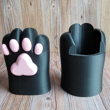 3D-Printed Cat Paw Pen/Pencil Cup – Cute Desk Organizer in Orange, Black, and Gray