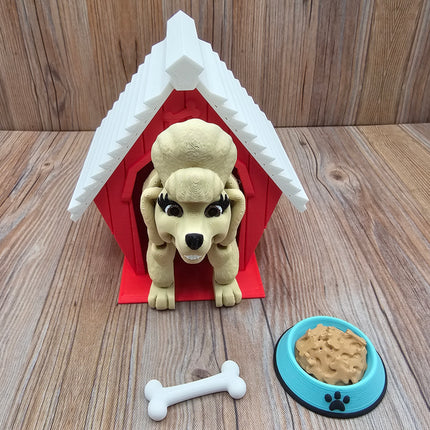 Articulated Poodle (3 varieties) & Optional Doghouse Accessory Kit