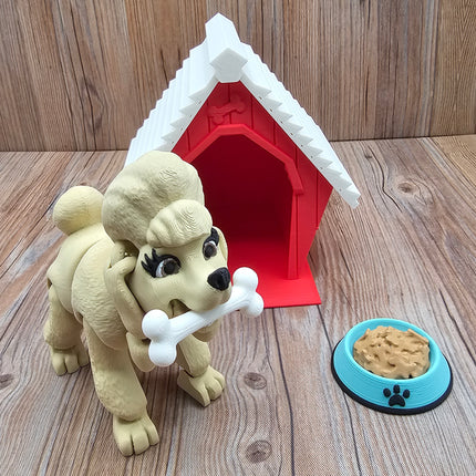 Articulated Poodle (3 varieties) & Optional Doghouse Accessory Kit