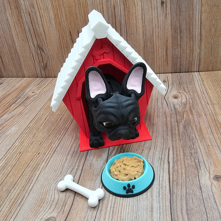 Articulated French Bulldog (3 varieties) & Optional Doghouse Accessory Kit