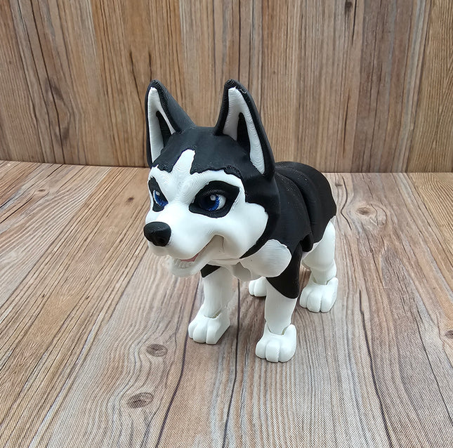 Articulated Siberian Husky (3 Varieties) & Optional Doghouse Accessory Kit