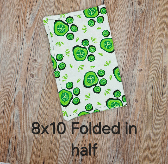 Pickle-Themed Reusable Flannel Utility Towels