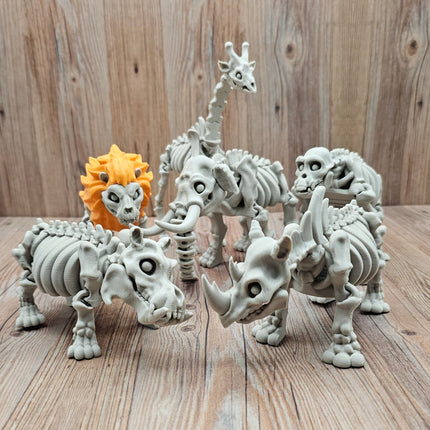3D Printed Flexible Safari Animal Skeletons