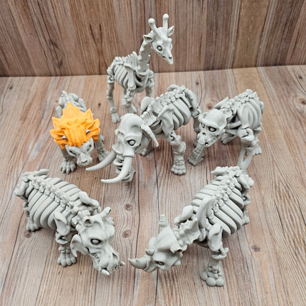 3D Printed Flexible Safari Animal Skeletons