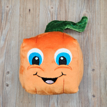 Cute pumpkin plush with embroidered face