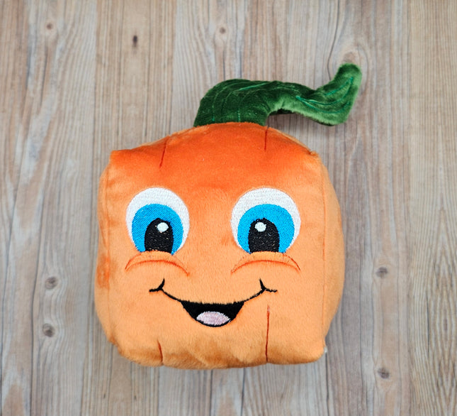 Cute pumpkin plush with embroidered face