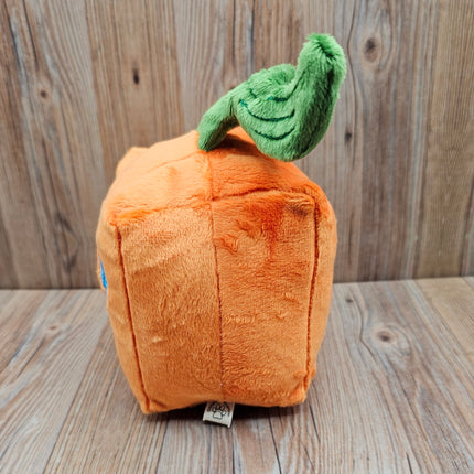 side view of plush pumpkin