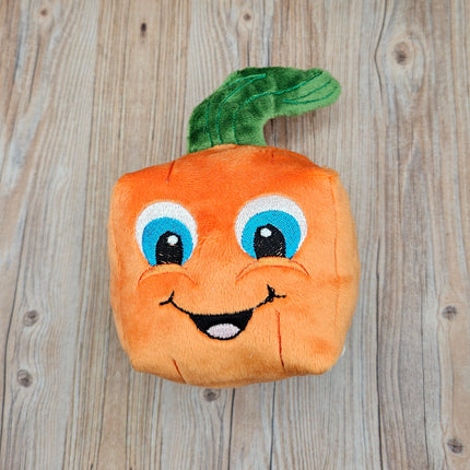 image of large plush pumpkin dog toy