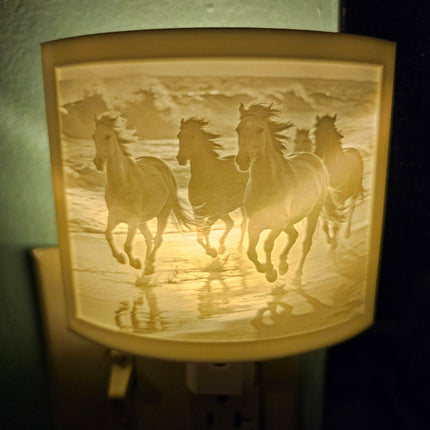 Running Horses 3D Printed LED Night Light