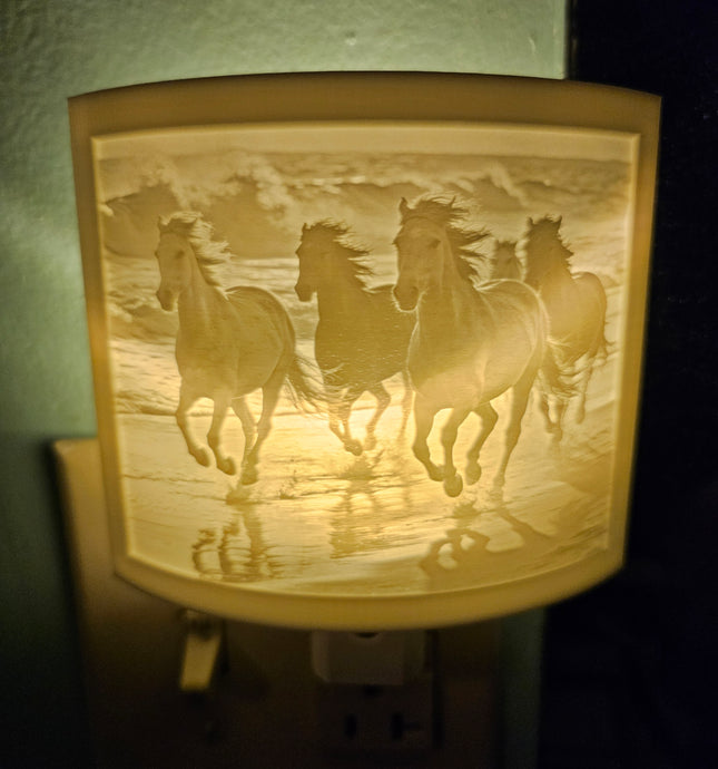 Running Horses 3D Printed LED Night Light