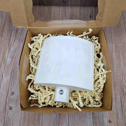 Running Horses 3D Printed LED Night Light