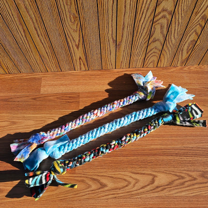 Hand-Knotted Fleece Rope Tug Toy For Dogs