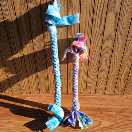 Hand-Knotted Fleece Rope Tug Toy For Dogs