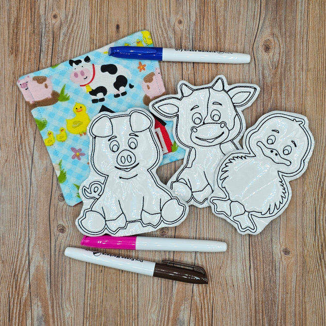 Farm Animal Dry Erase Coloring Kit, 2 options