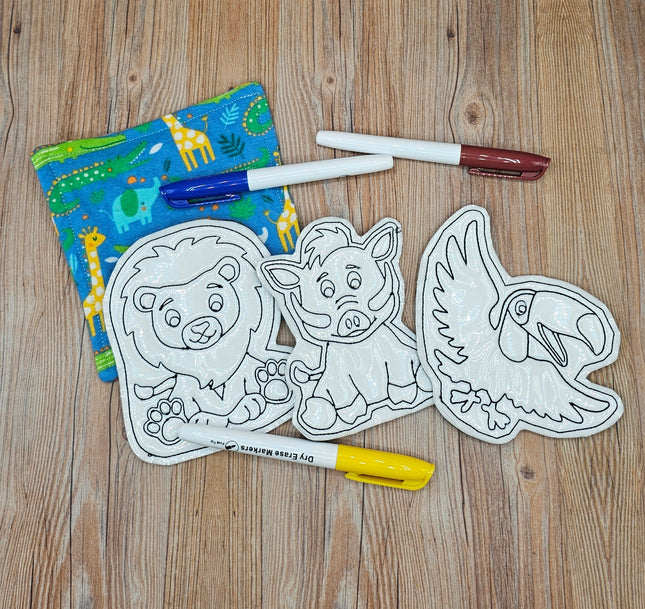 Safari Animal Dry Erase Coloring Kit, 2 options