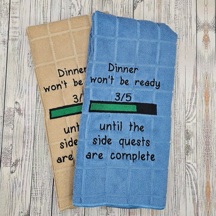Side Quests Embroidered Kitchen Towel