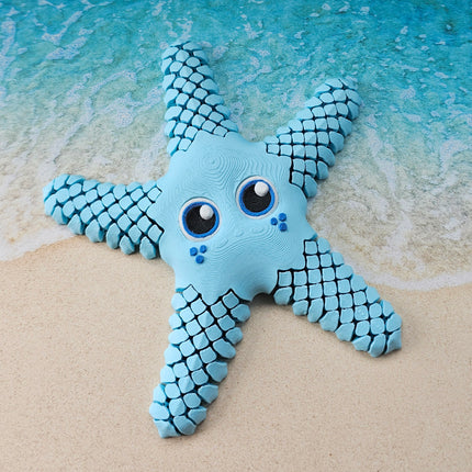 3D Printed Sea Star, Articulated, 2 Color Options