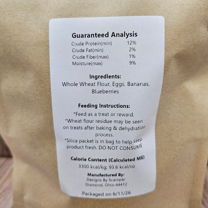 Waffle Bites, Dehydrated Dog Treats, 2 Flavor Options