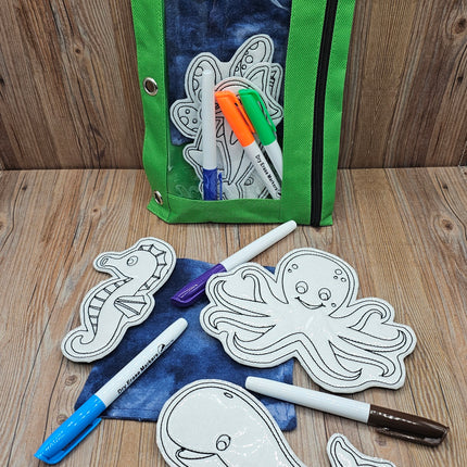 Ocean Animal Dry Erase Coloring Kit, 2 options