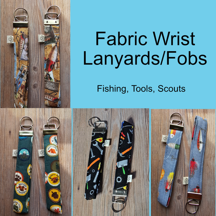 Fabric Wrist Lanyard/Fob (Fishing, Tools, Scouts)