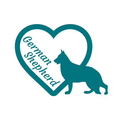 German Shepherd w/ Heart Vinyl Decal