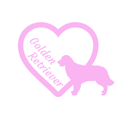 Golden Retriever w/ Heart Vinyl Decal