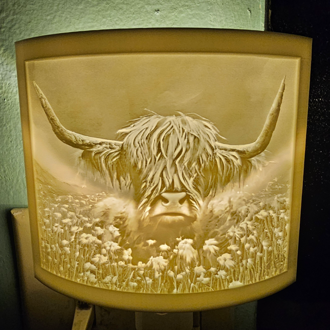 Highland Cow 3D Printed LED Night Light