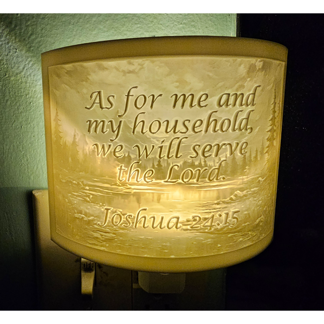 Scripture 3D Printed LED Night Light (Joshua 24:15) 3D Printed LED Night Light