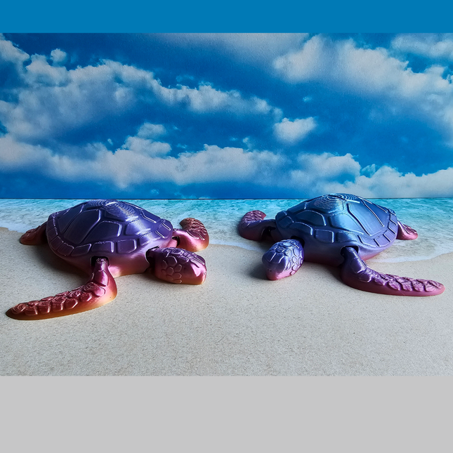 Flexible Sea Turtle, 2 Color Options, 3D Printed