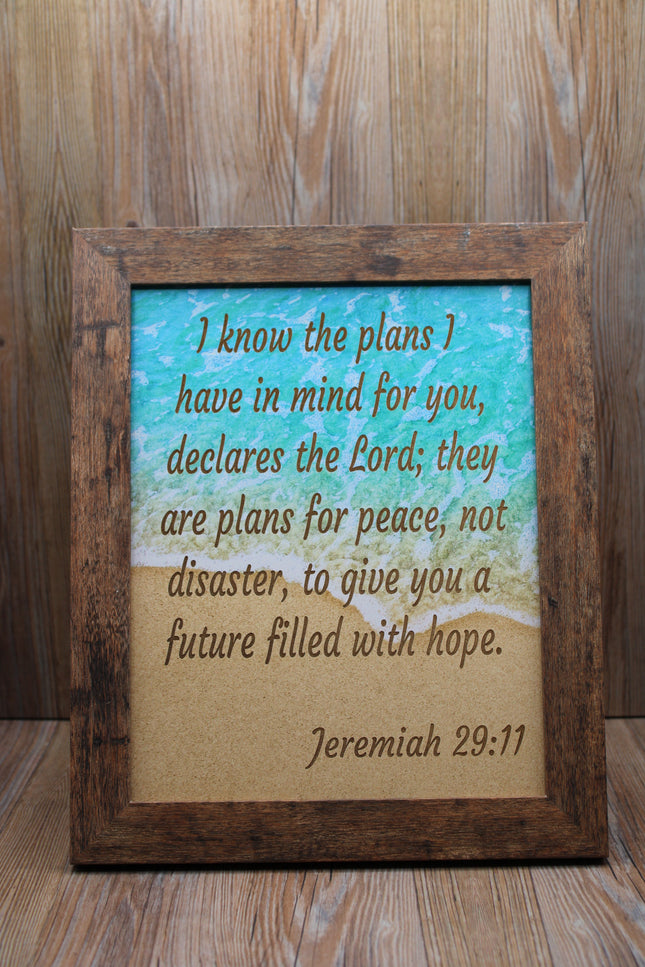 Verse on the beach (framed)