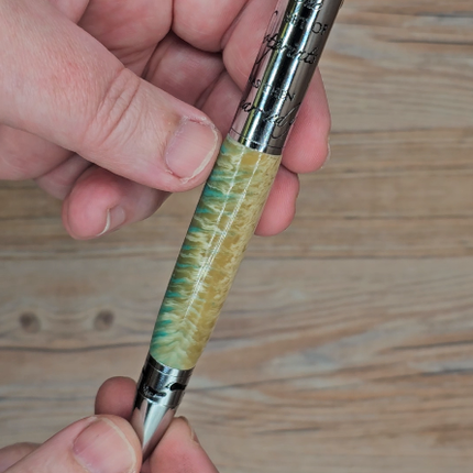 video showing rotation of footprints in the sand acrylic pen