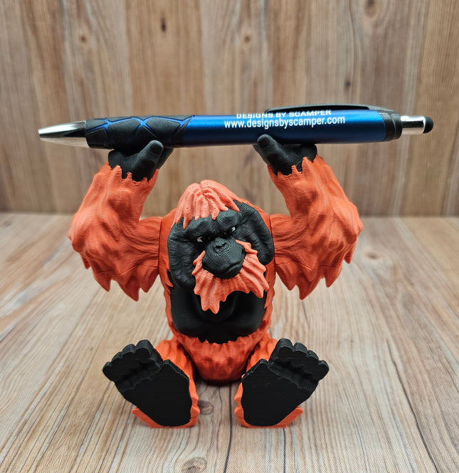 Articulated Orangutan Pen Holder, 3D Printed