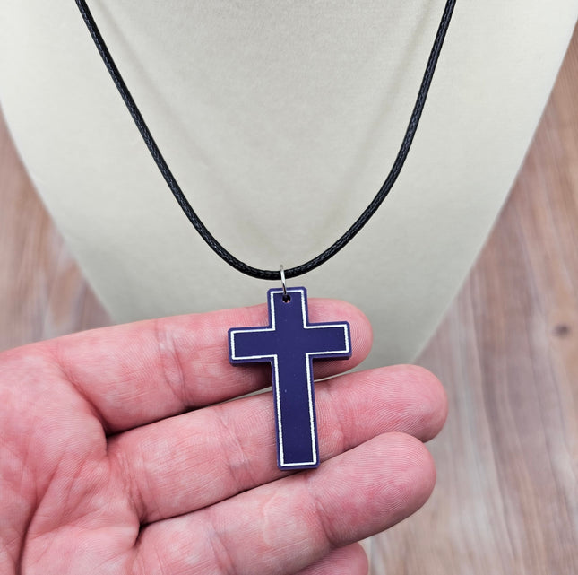 Acrylic Cross Necklace (multiple color choices)