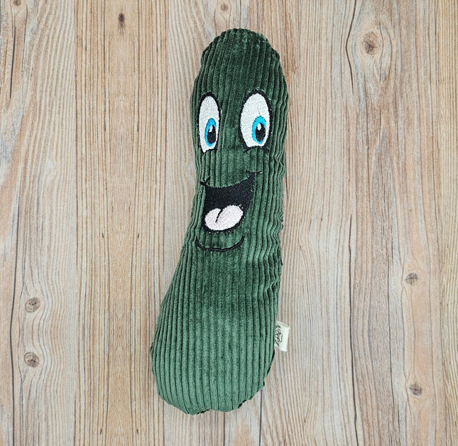 Corduroy Pickle Plush Dog Toy w/ Squeaker